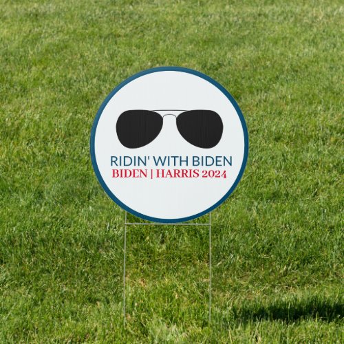 Ridin with Biden Aviator Glasses 2024 Sign