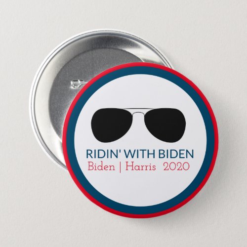 Ridin with Biden Aviator Glasses Button