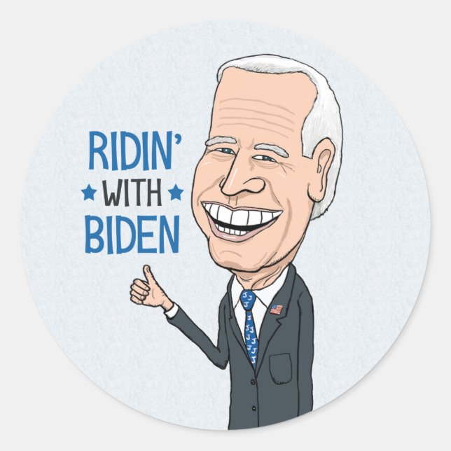 Ridin' With Biden Joe Biden Supporter Classic Round Sticker (Front)