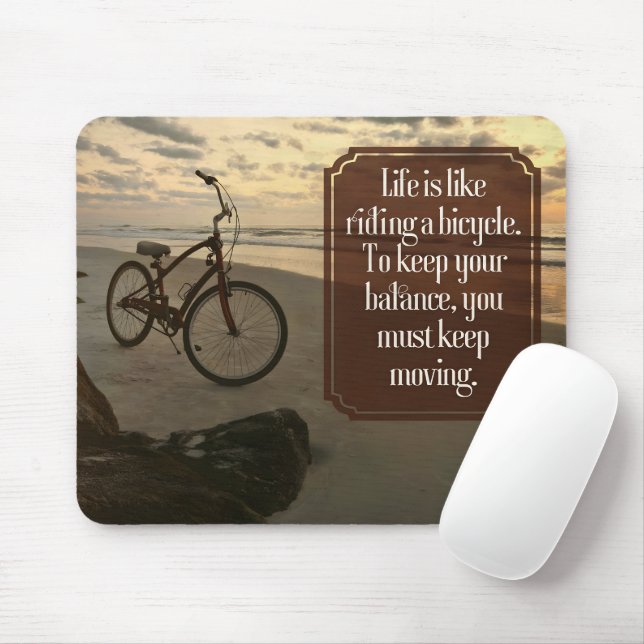 "Riding a bicycle" Inspirational Quote Mouse Pad (With Mouse)