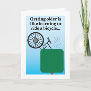 Riding a bike humorous birthday card