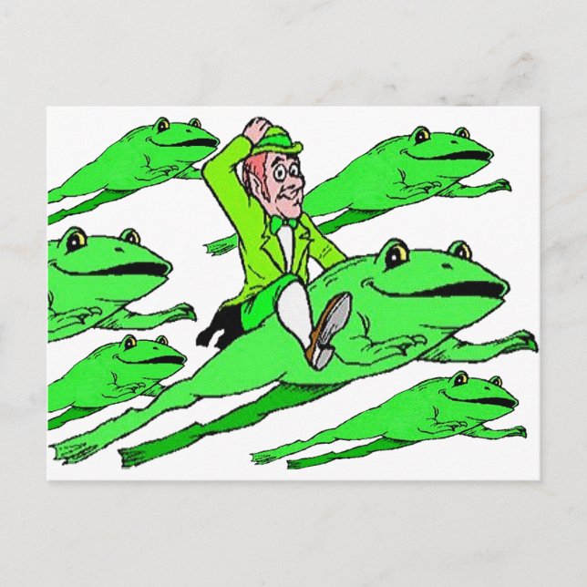 Riding a Frog on St. Patrick's Day Postcard (Front)