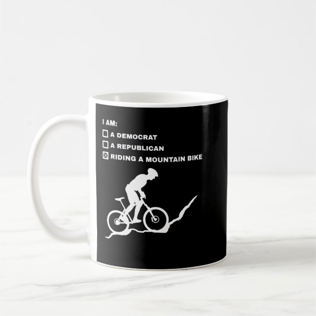 Riding A Mountain Bike - Downhill Bikers Bicycle B Coffee Mug (Left)