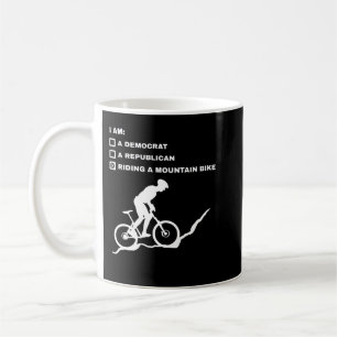 Riding A Mountain Bike Downhill Bikers Bicycle Bi Coffee Mug