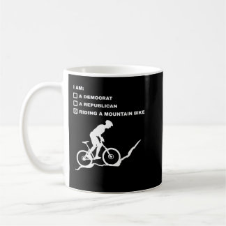 Riding A Mountain Bike Downhill Bikers Bicycle Bi Coffee Mug
