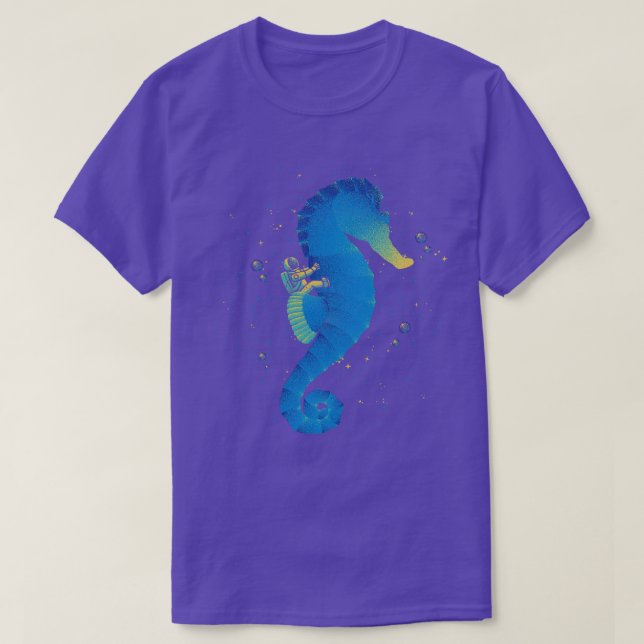 Riding a Sea Horse Astronaut by Tobe Fonseca T-Shirt (Design Front)