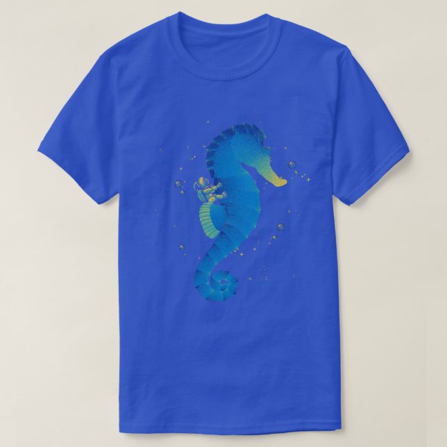 Riding a Sea Horse Scuba Diver by Tobe Fonseca T-Shirt (Design Front)
