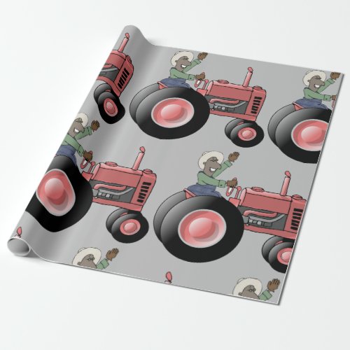 Riding A Tractor Wrapping Paper