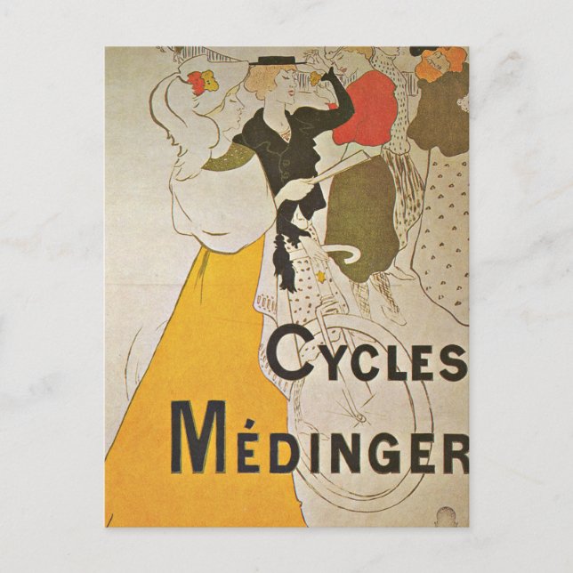 Riding Bicycles in Paris France Postcard (Front)