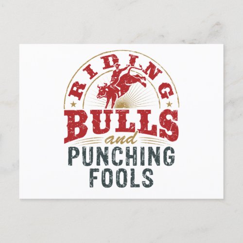 Riding Bulls and Punching Fools Postcard