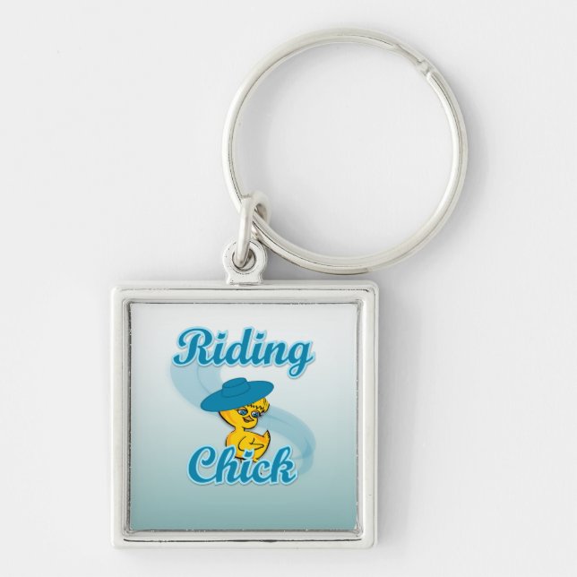Riding Chick #3 Keychain (Front)
