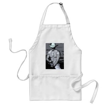 Riding Cowboy Adult Apron by LoveMale at Zazzle