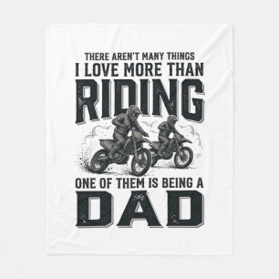 Riding Dad Vintage Engraving Motocross Quote Desig Fleece Blanket