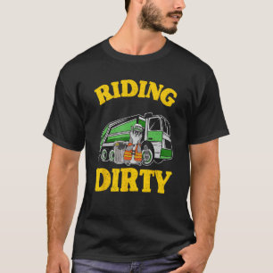 Riding Dirty Garbage Truck Trash Can Raccoon T-Shirt