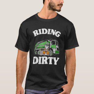 Riding Dirty Garbage Truck Trash Can Raccoon T-Shirt