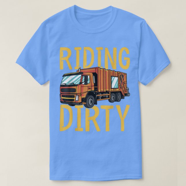Riding Dirty - Trash Garbage Kids City Trash Truck T-Shirt (Design Front)