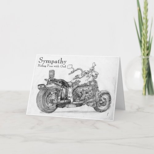 Riding Free with God Sympathy Card for Biker