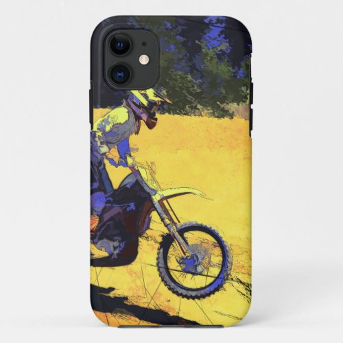 Riding Hard _ Motocross Racer iPhone 11 Case