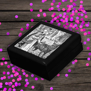 Riding Hood Flowers for Wolf Black White Drawing Gift Box