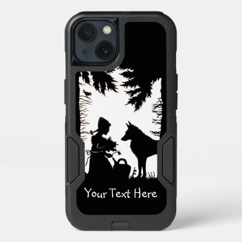 Riding Hood in Woods Wolf Holding Flowers iPhone 13 Case
