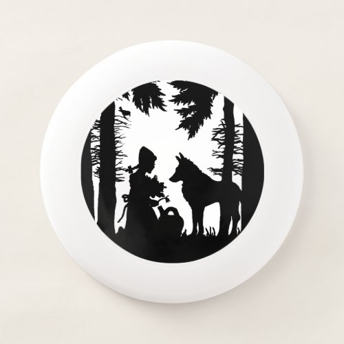 Riding Hood Wolf in Forest in Black Silhouette Wham_O Frisbee