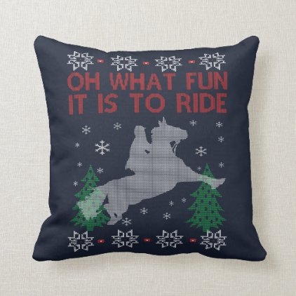 Riding Horse Christmas Throw Pillow