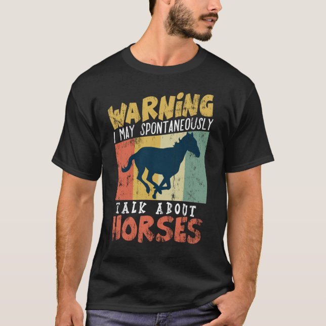 riding horse eqeuestrian funny stallion horseback T-Shirt (Front)