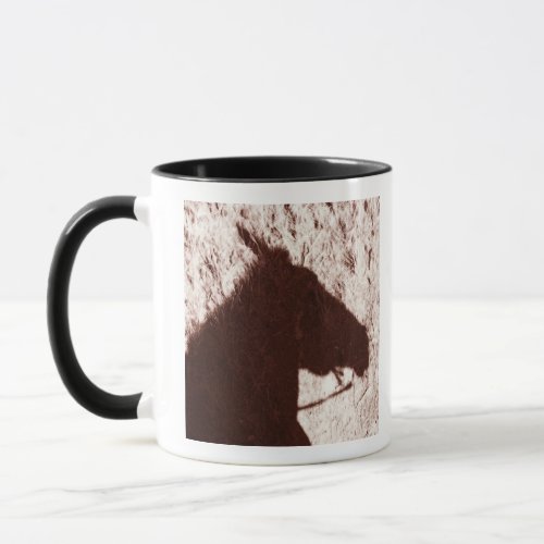 riding horses head shadow on trail floor Jasper Mug