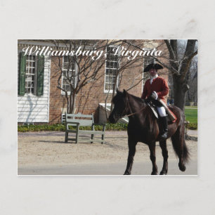 Riding horses in Colonial Williamsburg Postcard