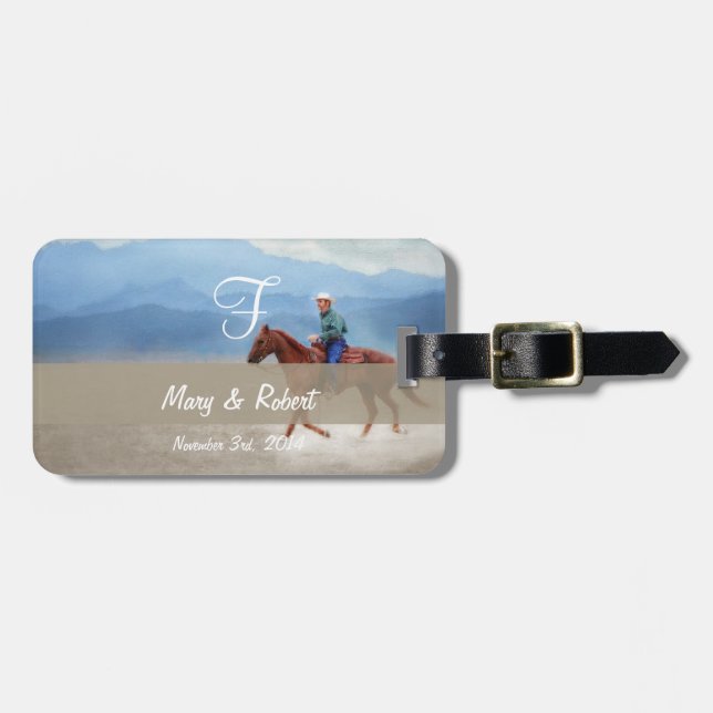 Riding in the Desert Monogram Luggage Tag (Front Horizontal)