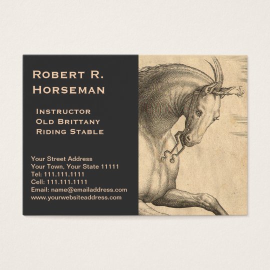 Riding Instructor Equestrian Antique Horse Vintage Business Card