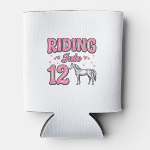 Riding Into 12 Horse Birthday Vector Design_1 Can Cooler