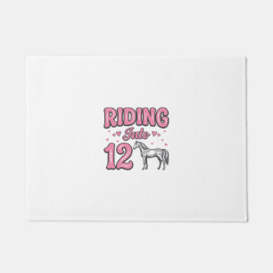 Riding Into 12 Horse Birthday Vector Design_1 Doormat