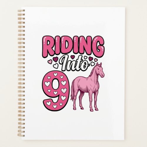 Riding Into 9 Horse Birthday Girl Vintage Shirt De Planner