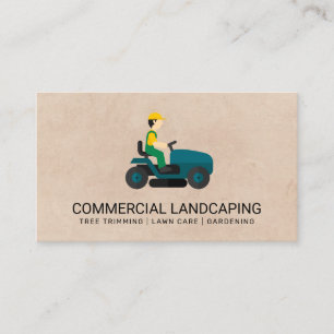 Riding Lawn Mower Cutting Grass Business Card