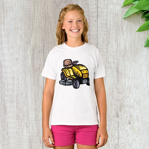 Riding Lawn Mower Girls T_Shirt