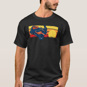Riding Lawn Mower Wheelie  Vintage 80s Sunset T-Shirt