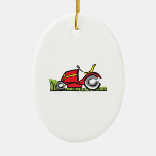 RIDING LAWNMOWER CERAMIC ORNAMENT