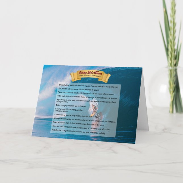 Riding Life’s Waves - Support & Encouragement Card (Front)