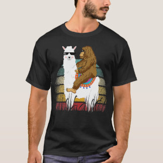 Riding Llama Retro  T-Shirt