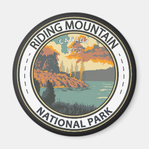 Riding Mountain National Park Canada Vintage Badge Magnet