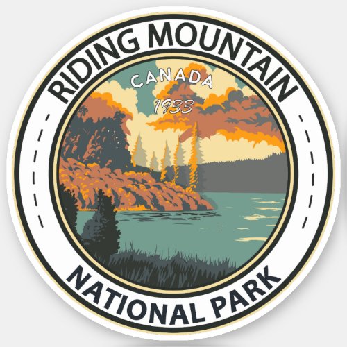 Riding Mountain National Park Canada Vintage Badge Sticker