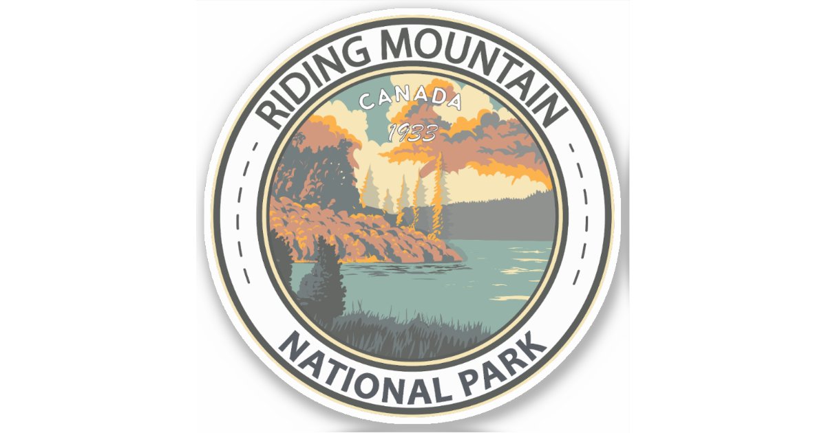 Riding Mountain National Park Canada Vintage Badge Sticker | Zazzle