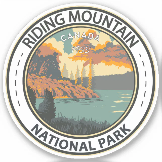 Riding Mountain National Park Canada Vintage Badge Sticker | Zazzle