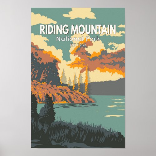 Riding Mountain National Park Canada Vintage Poster