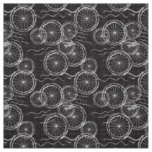 Riding my Bicycle - black & white repeat pattern