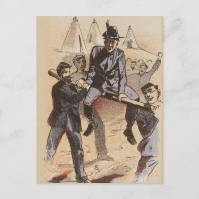 Riding on the Rail Civil War Life Postcard (Front)