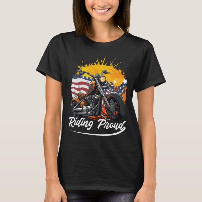Riding Proud Biker Girl T-Shirt (Front)