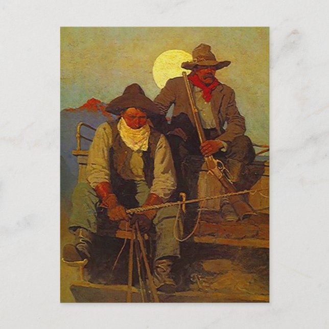 Riding Shotgun Riders Side-seat Western-esque Postcard (Front)