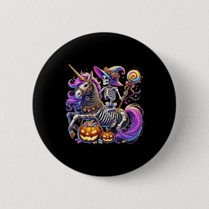 Riding Skeleton Unicorn Halloween Costume  Button
